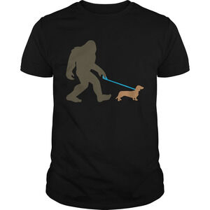 Bigfoot Walking Dachshund Sasquatch Doxie Dog Shirt